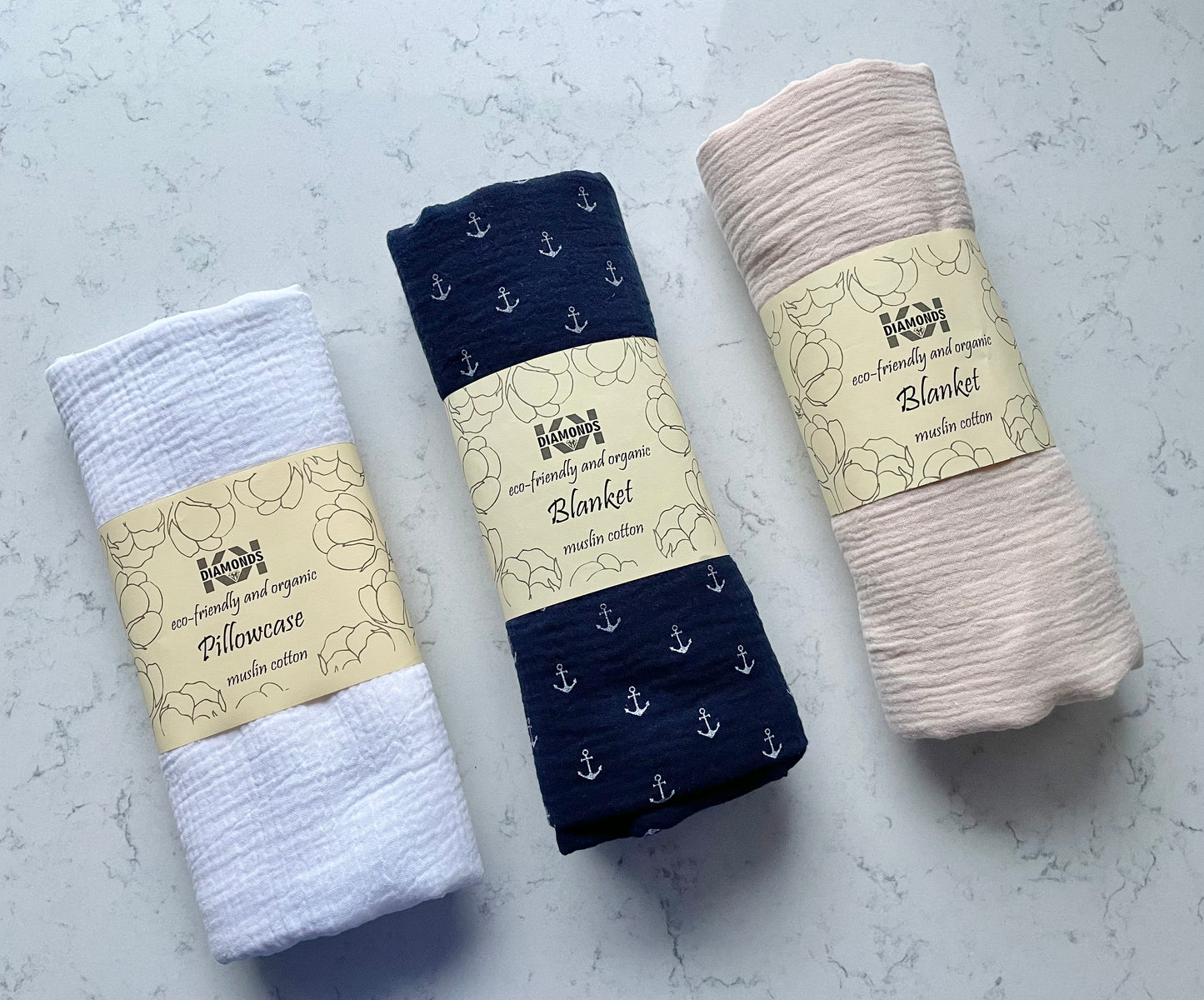 Manta de tiro Funda de cama de muselina de algodón orgánico y ecológico
