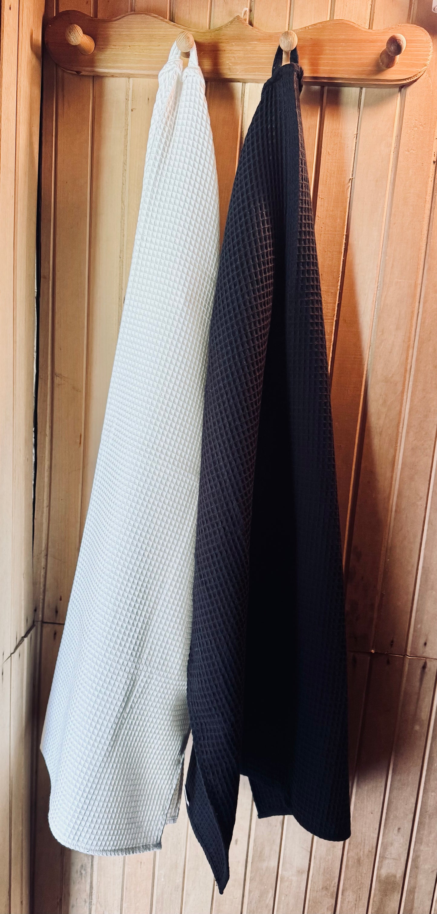 Waffle Cotton Robe with matching Towel
