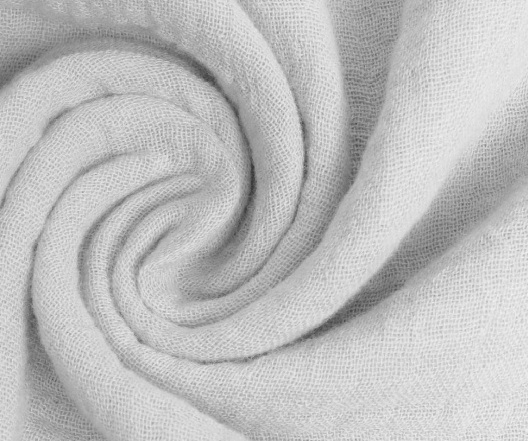 Tissu en mousseline de coton gris clair