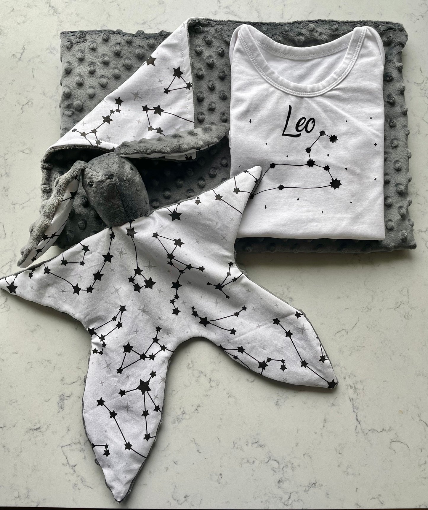 Doudou en peluche pour bébé Lapin Bunny Minky doux + coton biologique