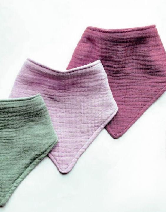 Lot de 3, 5, 7 ou 10 bavoirs en mousseline de coton biologique respectueux de l'environnement avec bandana imperméable à trois couches pour bébé