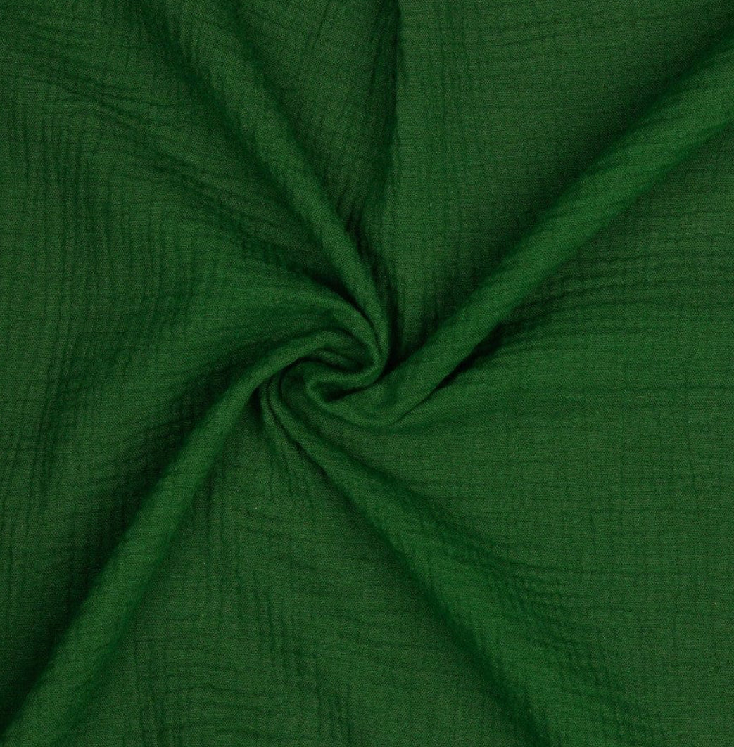 Tissu en mousseline de coton vert