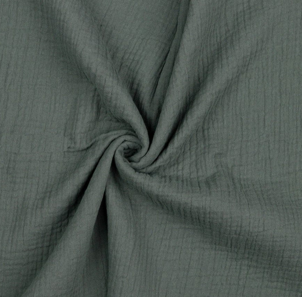 Tissu en mousseline de coton gris graphite