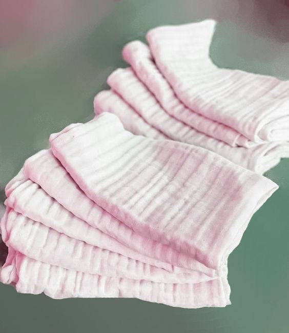 Lot de 3, 5, 7 ou 10 lingettes pour bébé en mousseline de coton biologique respectueuses de l'environnement avec rembourrage imperméable