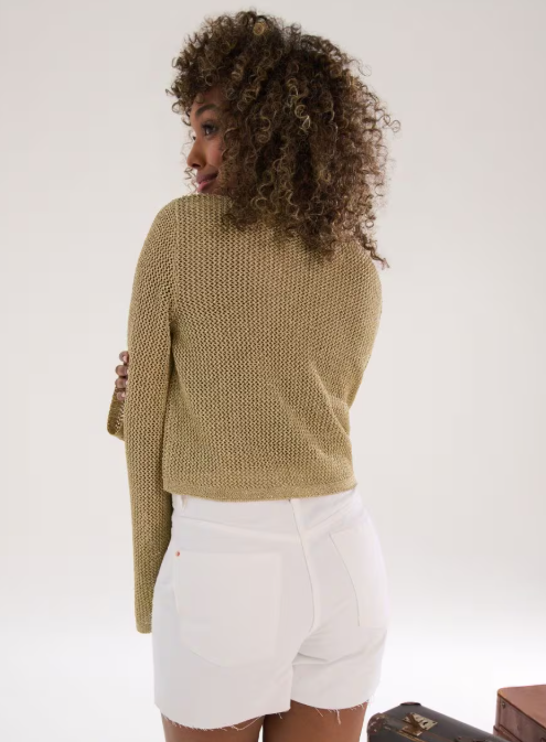 Monaco Golden Crocheted Sweater