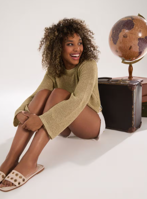 Monaco Golden Crocheted Sweater