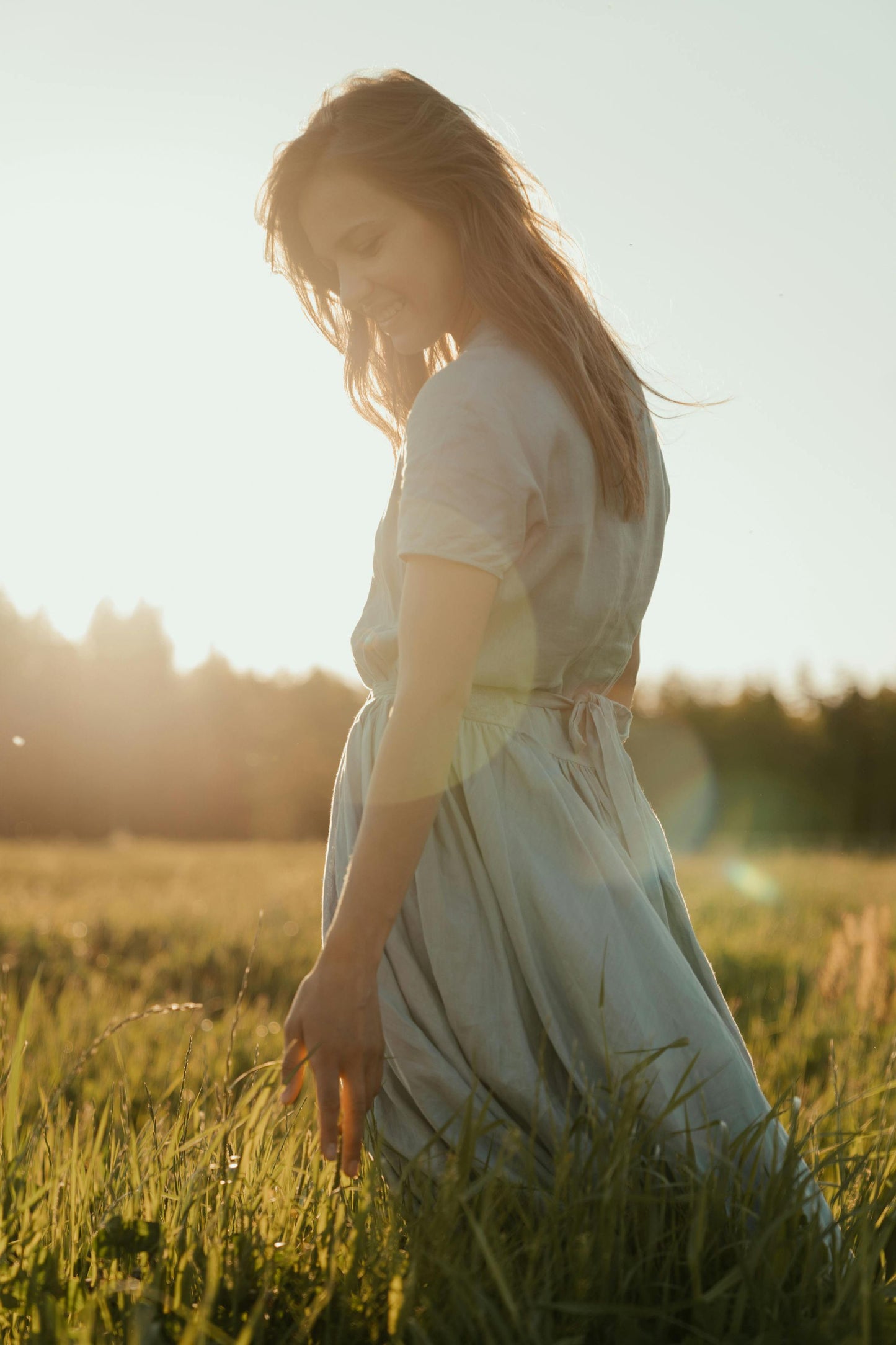 Robe chemise en coton de qualité supérieure à manches courtes I Biologique, écologique et respirant