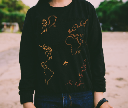 World Map contour T-shirt l Sweatshirt