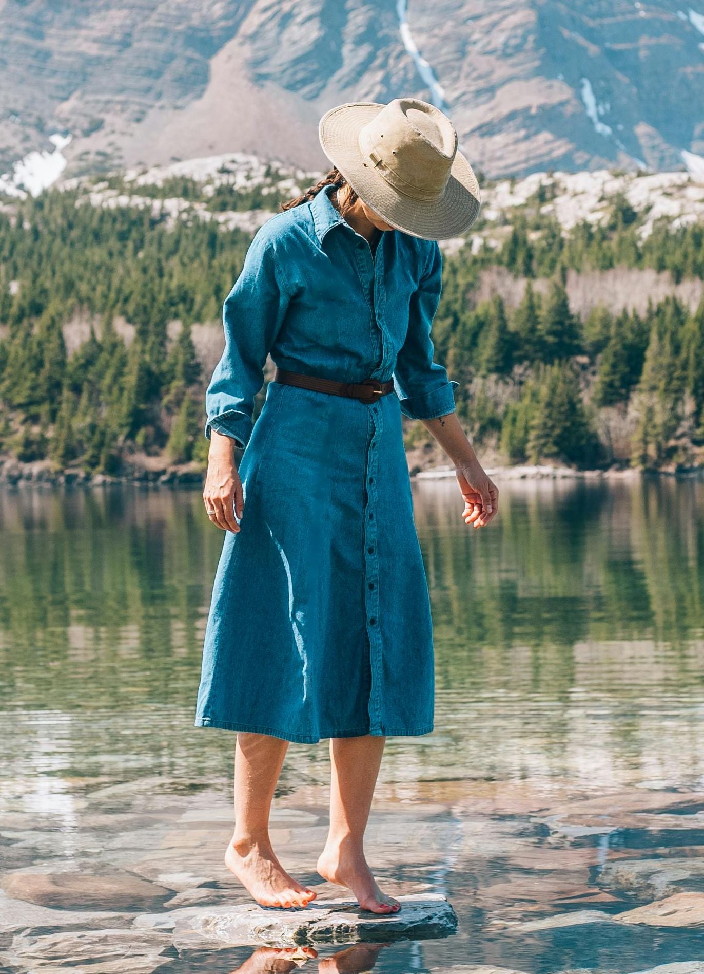 Barcelona Denim Shirt Dress