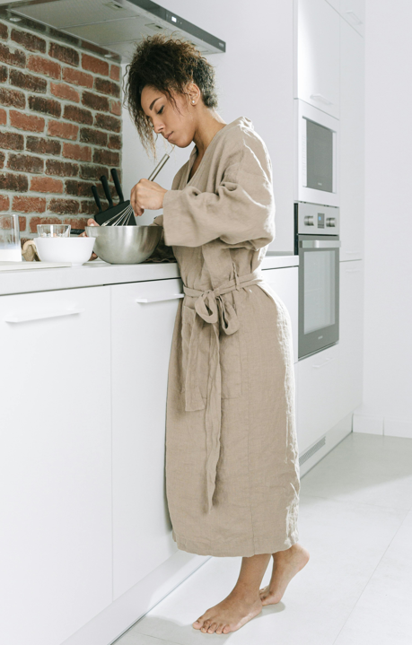 Linen Robe with matching Towel I Organic, eco-friendly and breathable
