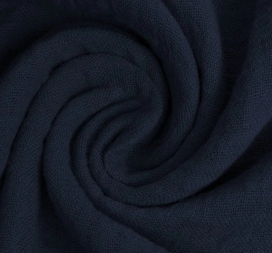 Navy Blue Muslin Cotton Fabric