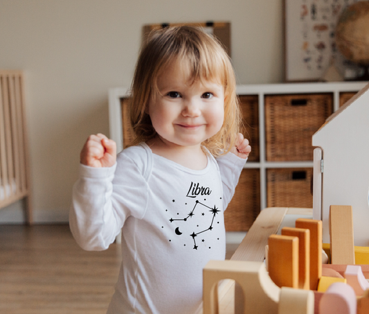 Body de bebé con signo del zodíaco, Body de signo de astrología de estrellas de meses de cumpleaños de bebé personalizado