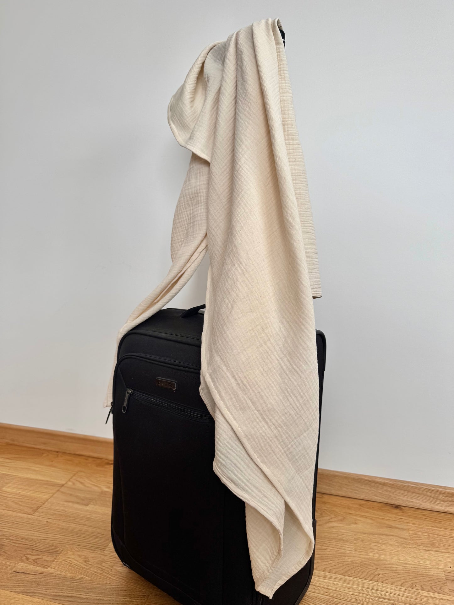 Tissu en mousseline de coton beige