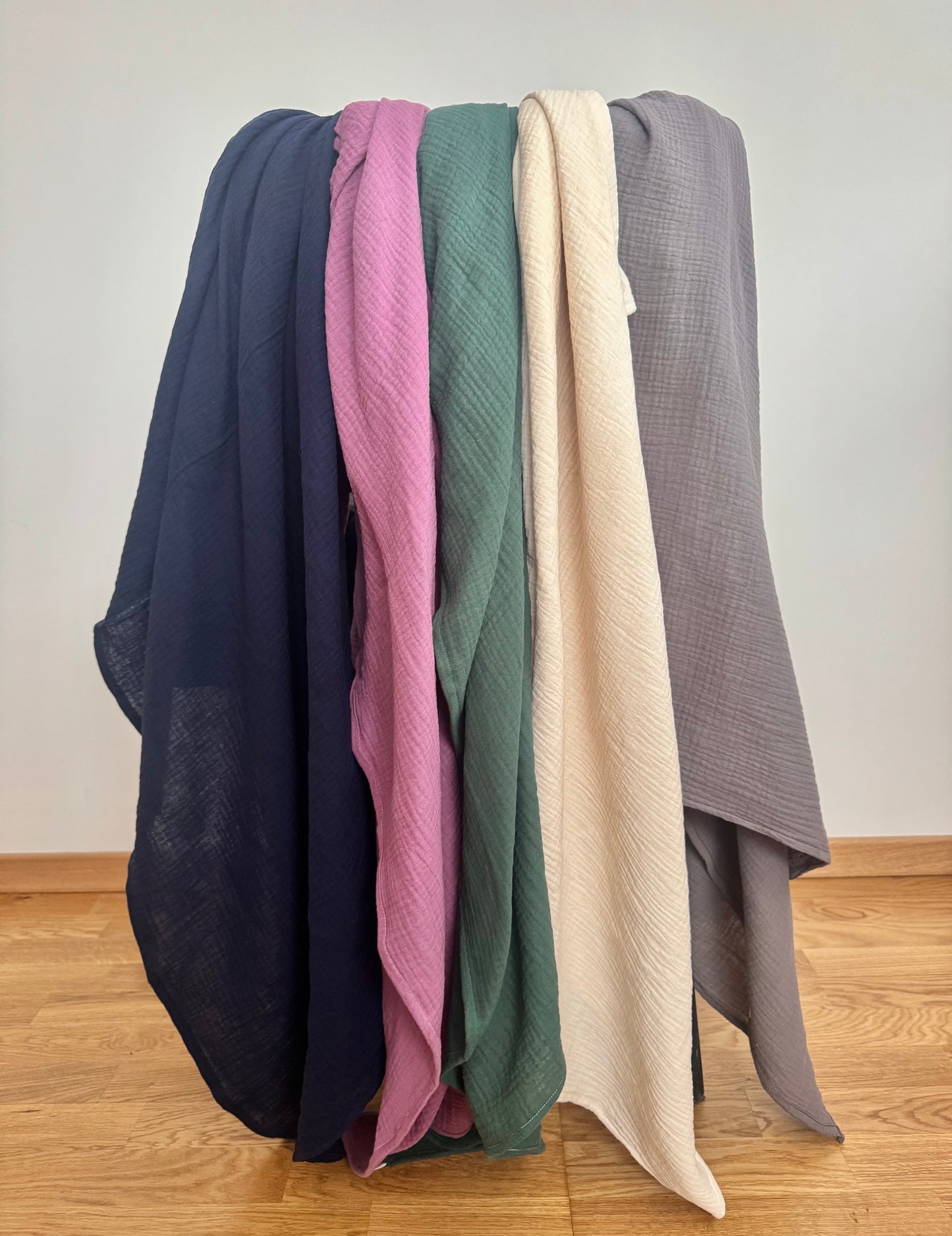 Tissu en mousseline de coton beige