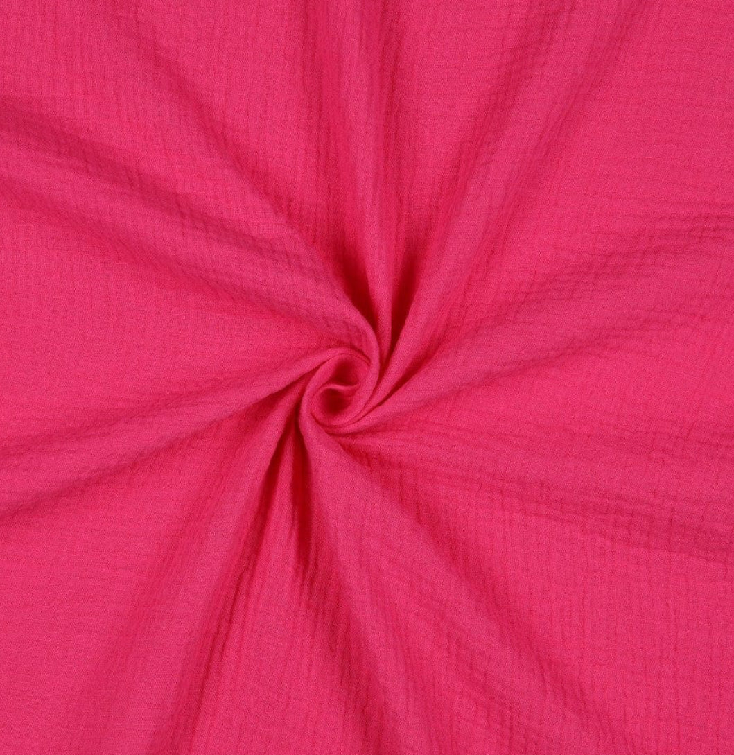 Fuchsia Pink Muslin Cotton Fabric