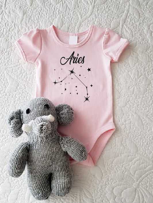 Body de bebé con signo del zodíaco, Body de signo de astrología de estrellas de meses de cumpleaños de bebé personalizado
