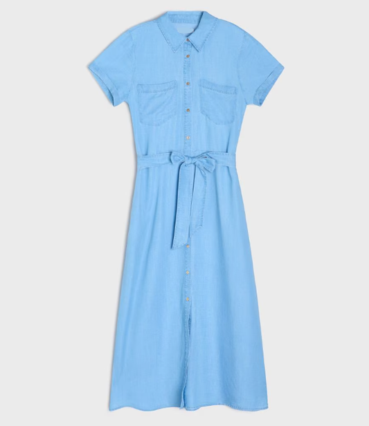 Azure Midi Shirt Dress