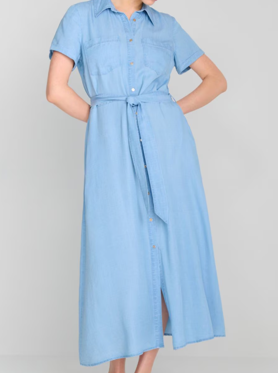 Azure Midi Shirt Dress