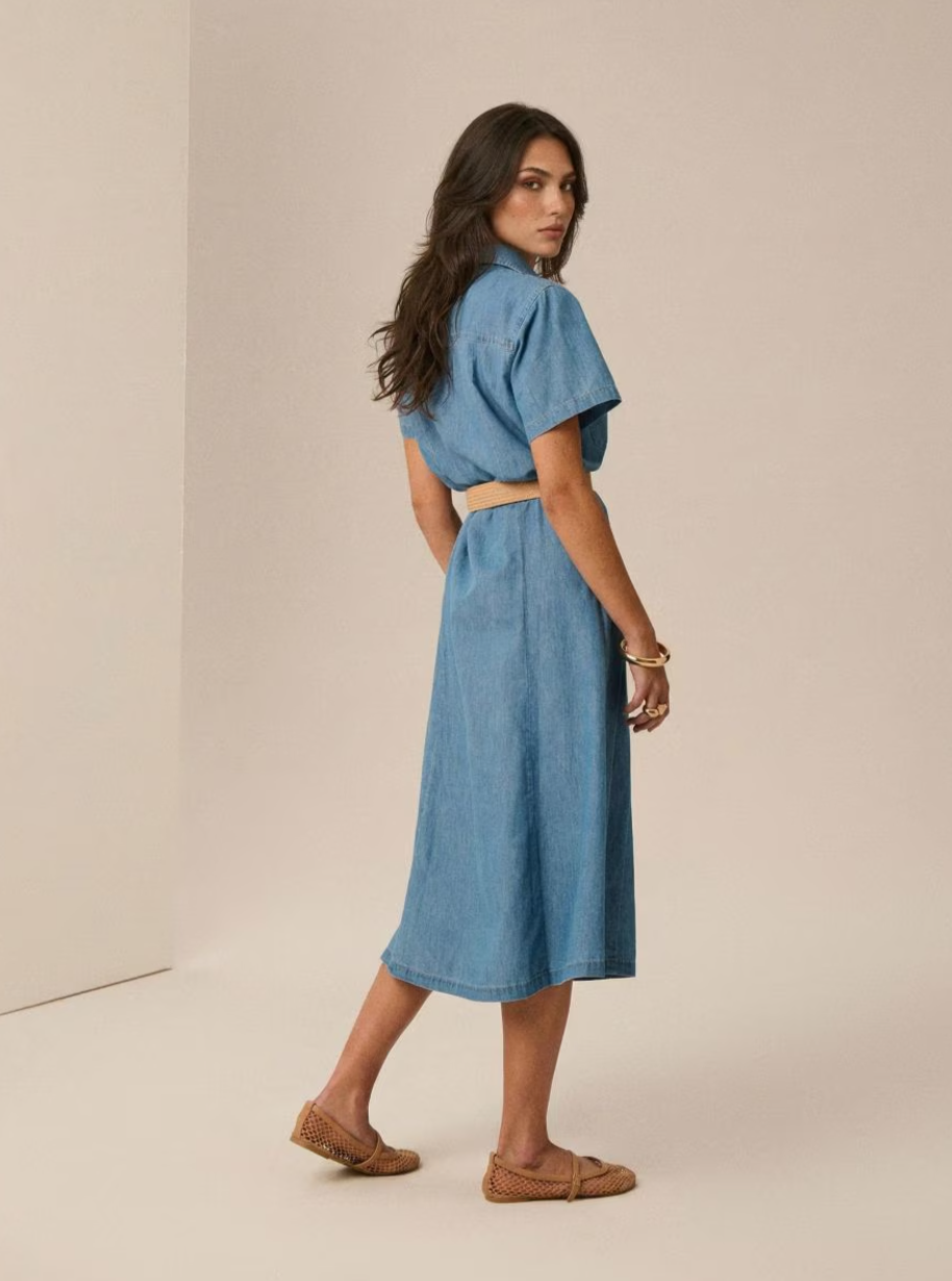 Azure Midi Shirt Dress