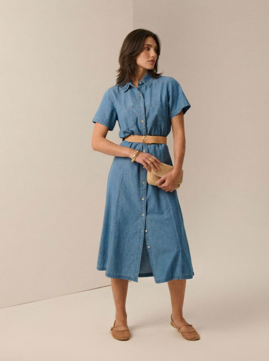Azure Midi Shirt Dress