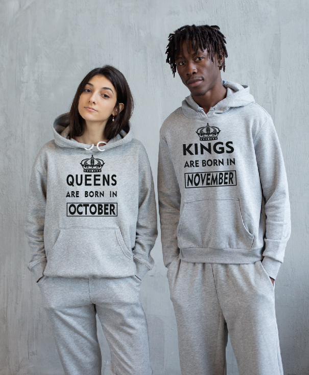 Les rois naissent en avril, mai, juin, juillet, août, septembre, octobre, novembre, décembre, janvier, février, mars T-shirt l Sweat-shirt l Sweat à capuche