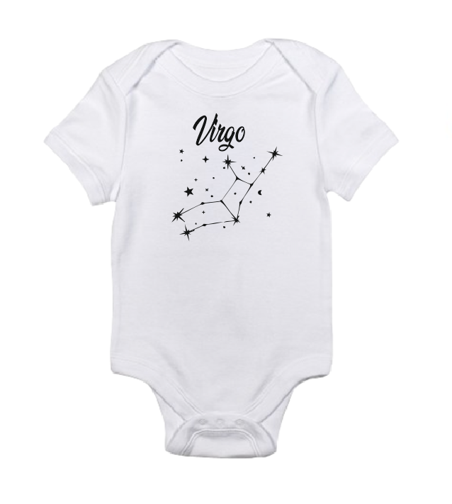 Body de bebé con signo del zodíaco, Body de signo de astrología de estrellas de meses de cumpleaños de bebé personalizado