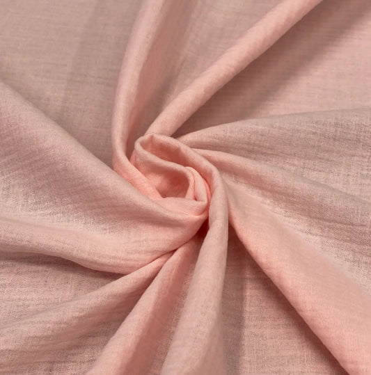 Peach Pink Muslin Cotton Fabric