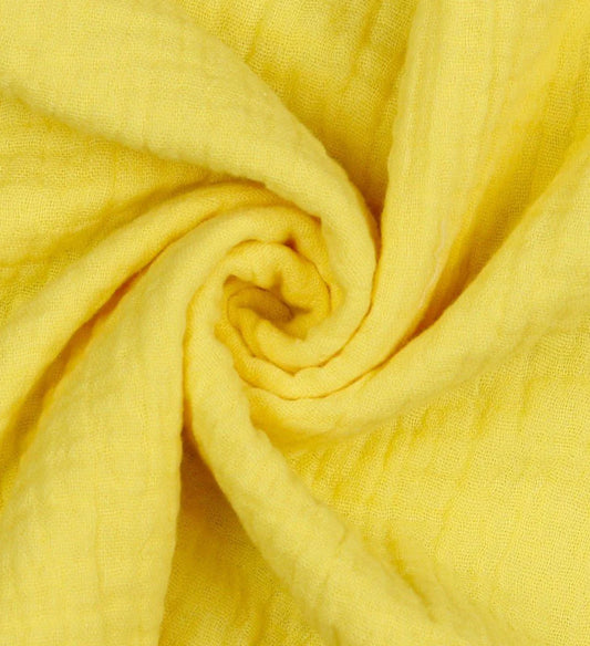 Tissu en mousseline de coton jaune