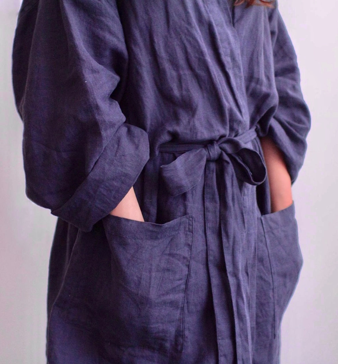 Linen Robe with matching Towel  I Organic, eco-friendly and breathable