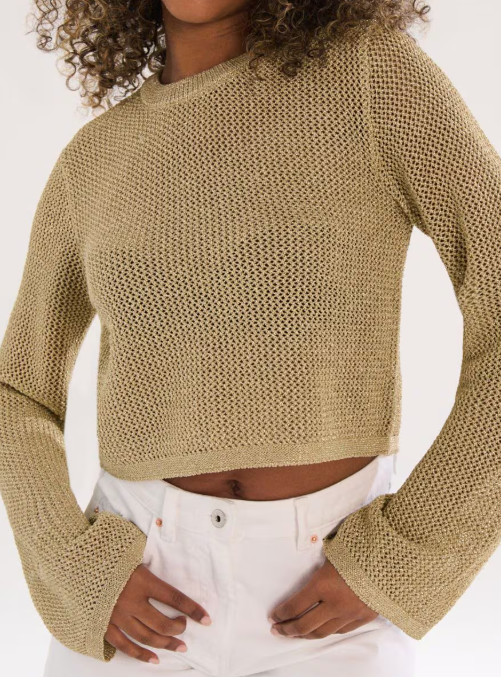 Monaco Golden Crocheted Sweater