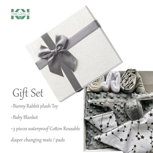 Coffret cadeau Doudou bébé Lapin Peluche Lapin assorti Minky Signes du Zodiaque étoiles Couverture dans coffret cadeau