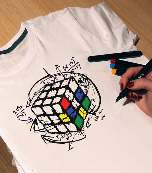 Rubik's Cube Coloring T-Shirt, Hoodie, & Sweatshirt Set with Fabric Pens